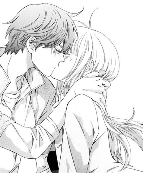 Cute Anime Couples Kissing Sketch