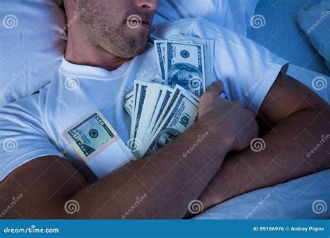 Man Sleeping With Bundle Of Currency Notes Stock Photo Image Of Person Home