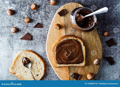 Chocolate Hazelnut Pasta With Sandwich Stock Photo Image Of Food