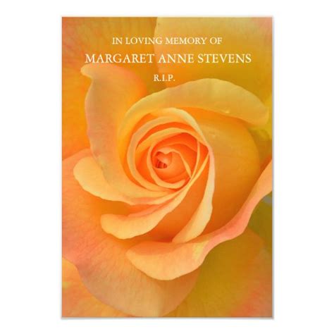 Funeral Thank You Cards Orange Rose