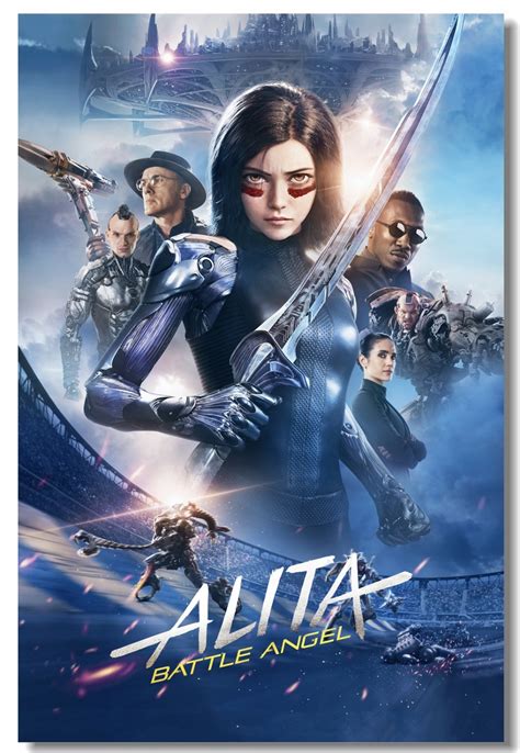 Coming to uk cinemas and imax february 6from visionary filmmakers james cameron (avatar) and robert rodriguez (sin city), comes alita: Custom Canvas Wall Decor Alita Battle Angel Poster James ...