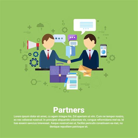 Partners Web Banner With Copy Space On Blue Background Business