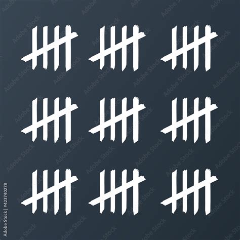 Tally Marks On The Wall Illustration Clipart Image Stock Vector