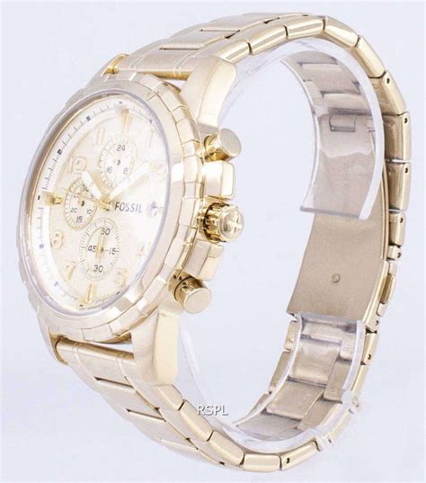 Fossil Dean Chronograph Gold Tone Stainless Steel Fs4867 Mens Watch