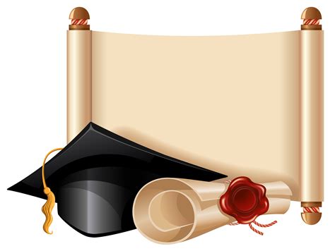 Diploma And Graduation Cap Png Clipart Picture Scrolly Pinterest