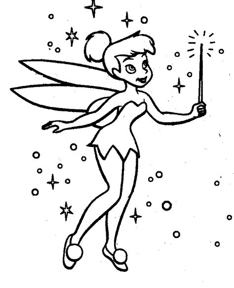 Easy Tinkerbell Colouring Pages