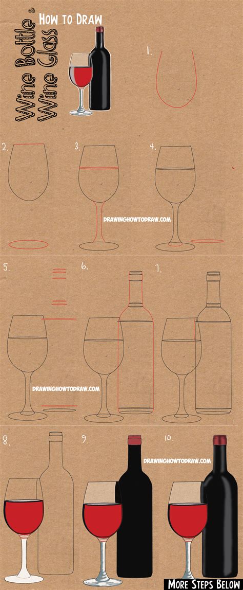 How To Draw A Wine Bottle Easy Best Pictures And Decription