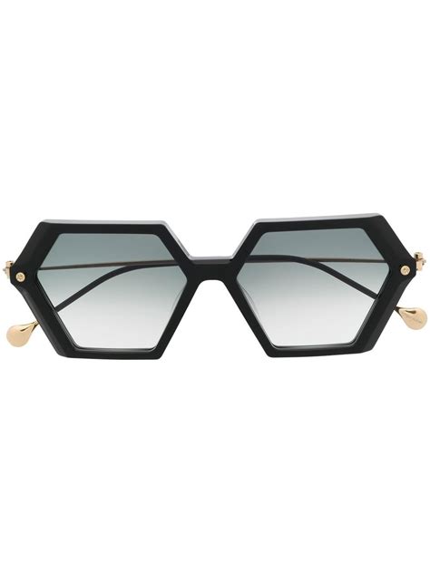 Yohji Yamamoto Gradient Lens Oversize Frame Sunglasses Farfetch