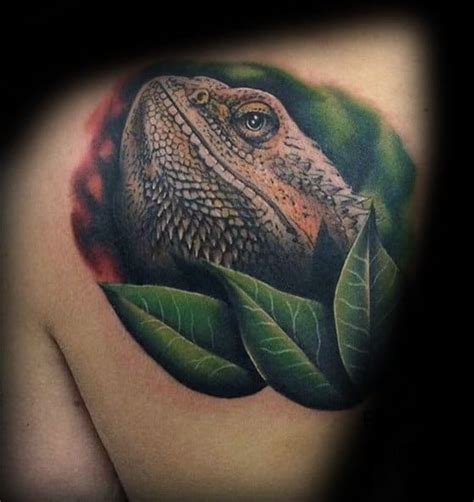 Small reptile lizard tattoo on hip. 50 Iguana Tattoo Designs For Men - Reptile Ink Ideas