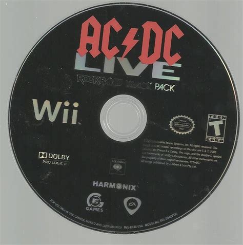 Acdc Live Rock Band Track Pack 2008 Wii Box Cover Art Mobygames