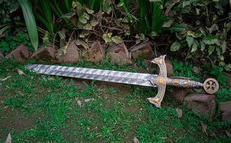 35viking Swordviking Decordamascus Steel Longsword Hand Forged Sword