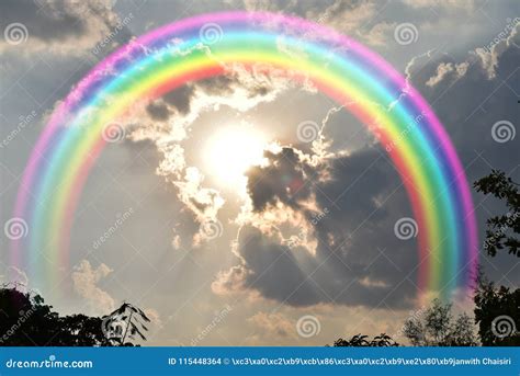 Rainbows After Rain Beautiful Natural Colors Stock Photo Image Of