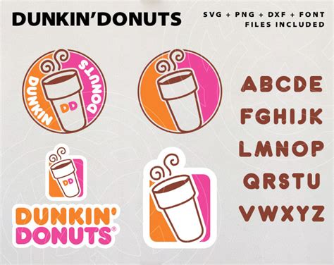 Personalised Dunkin Donuts Logo Svg Png Dxf Font Etsy