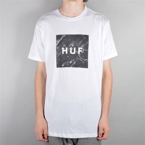 Huf Marble Box Logo T Shirt White Huf From Native Skate Store Uk