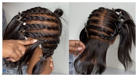 How To Part For Medium Knotless Box Braids Easy Parting Technique Youtube