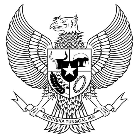 Symbole Vecteur De Létat Indonésien Garuda Pancasila Vecteur Premium