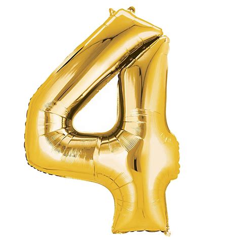 40 Gold Foil Helium Mylar Balloons Numbers 4