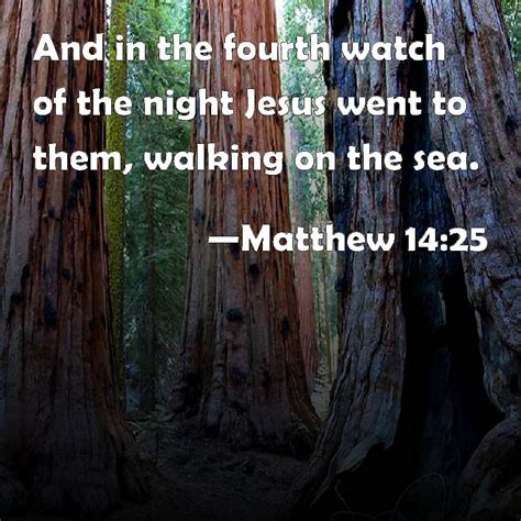 Matthew 1425 And In The Fourth Watch Of The Night Jesus Went To Them