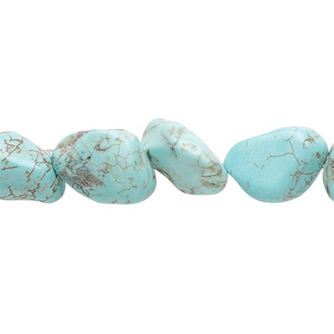 Bead Magnesite Dyed Stabilized Blue Green Small Nugget Mohs