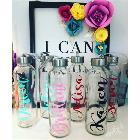 Personalized Glasswater Bottles Etsy Bottle Personalized Glass