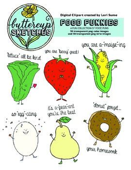 Even when pain is your teacher». Food Pun Clip Art Collection: 20 clever puns in color and ...