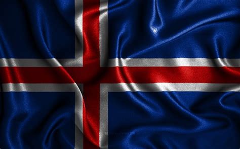 Download Wallpapers Icelandic Flag 4k Silk Wavy Flags European