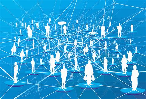 Lots Of People Connected In Network Grid Illustration Stock Image