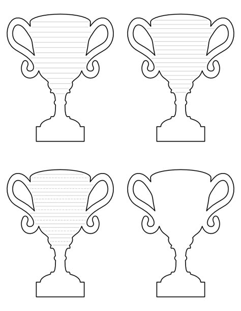 Free Printable Trophy Shaped Writing Templates