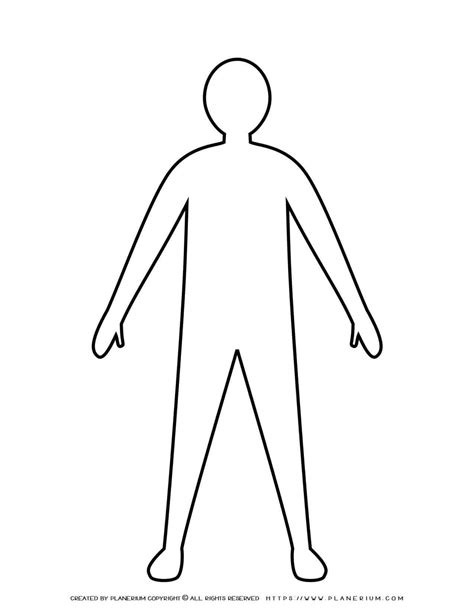 Man Standing With Open Arms Silhouette Outline Planerium
