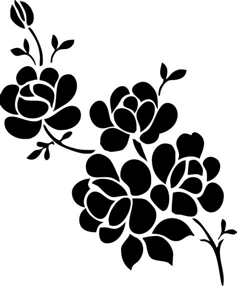 Elegant Black And White Flower Vector Art  Image Free Download
