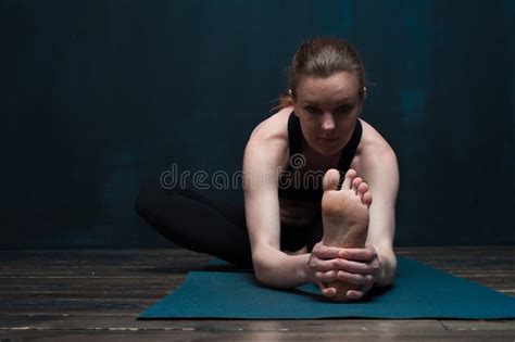 Fit Caucasian Girl Practicing Yoga Indoors Stock Image Image Of Flexible Meditating 89576729