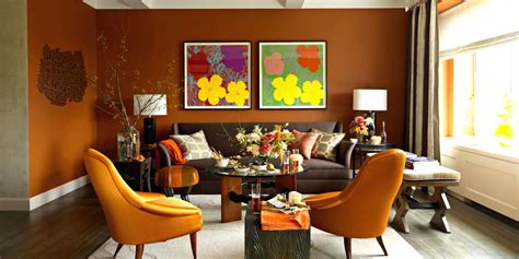 Find ideas and inspiration for burnt orange paint color to add to your own home. طراحی دکوراسیون داخلی اتاق پذیرایی؛ رنگ‌های تابستانی ...
