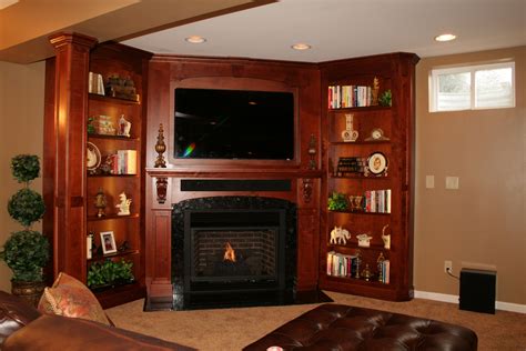 Custom Made Solid Wood Built In Tv Wall Unit Fireplace And Bookcase