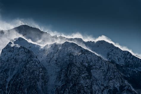 Clouds Over Snow Mountain Range Cliff Hd Nature 4k Wallpapers Images