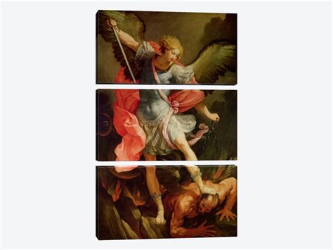 The Archangel Michael Defeating Satan Canvas Art By Guido Reni Icanvas
