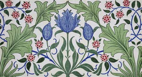 Floral Wallpaper Design With Tulips Dibujos Decoración De Unas