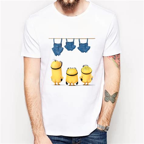 Funny Minions Printed T Shirt Men Camisetas Hombre Short Sleeve Cotton