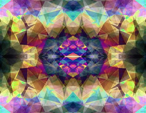 Abstract Symmetrical Coloration Digital Art By Phil Perkins