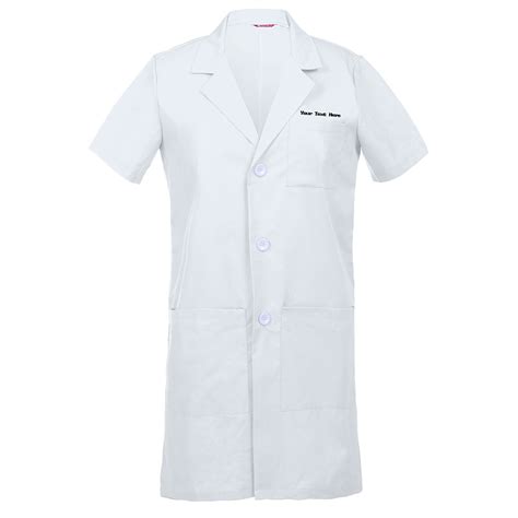 Personalized Embroidered Mens Lab Coat Short Sleeve White Tailors