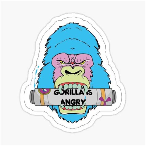 Gorilla Is Angry Sticker For Sale By Jeanguer Redbubble