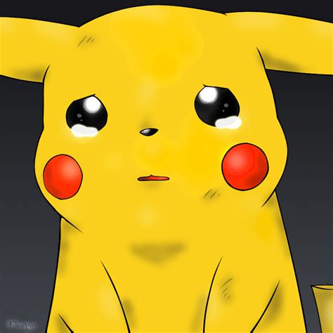 Pikachu Crying Digipaint By Flashign On Deviantart