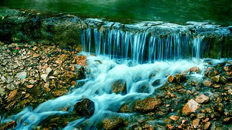 River Stones Nature Falls Waterfalls Waterfall Wallpaper Wallpaper