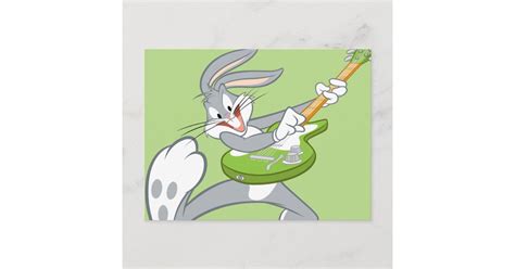 Bugs Bunny Rocking On Guitar Postcard