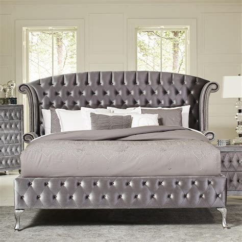 Coaster Deanna 205101ke Upholstered King Bed With Button Tufting And