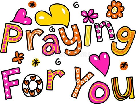 Praying For You Cartoon Text Expression Stock Illustration