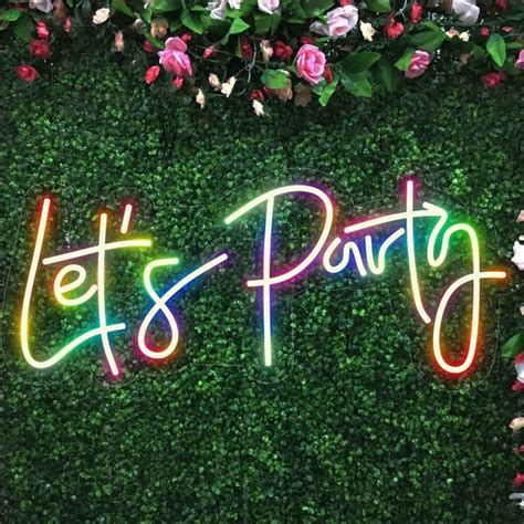 Lets Party Neon Sign Custom Neon Sign For House Neon Etsy