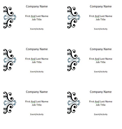 Microsoft Word Template For Name Badges Osobolimo