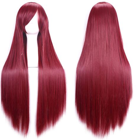 long straight anime supia yisol cosplay wigs 80cm wine rot beauty and personal care