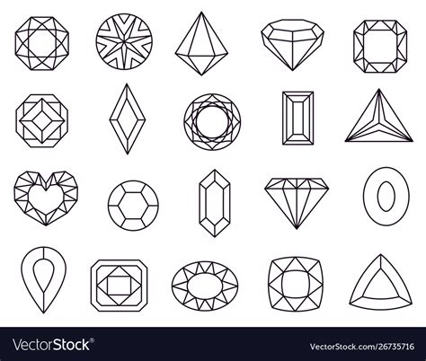 Diamond Icons Jewels Diamonds Gems Diamantes Vector Image
