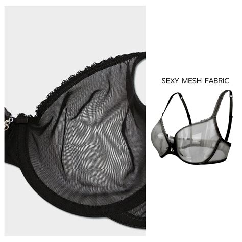 Vogue S Secret See Through Sexy Lace Bra Plus Size Unlined Clear Sheer Bras Panties Set For